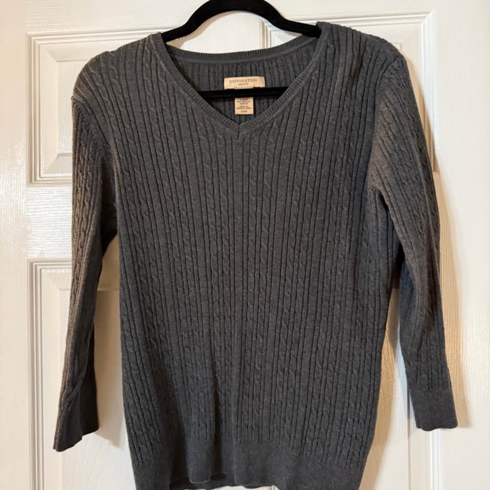 Covington Charcoal V-Neck Sweater